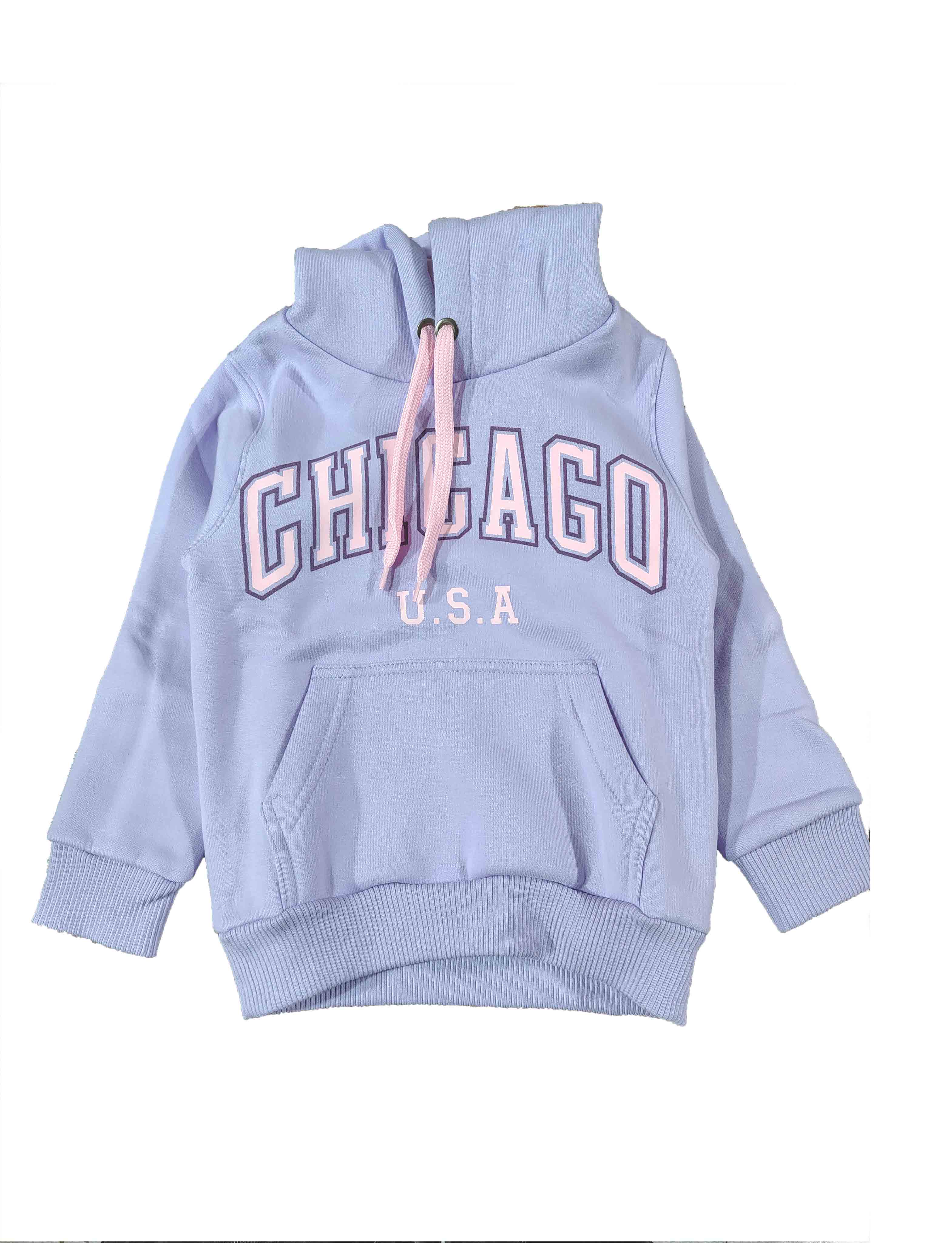 buso lila de niña con texto chicago