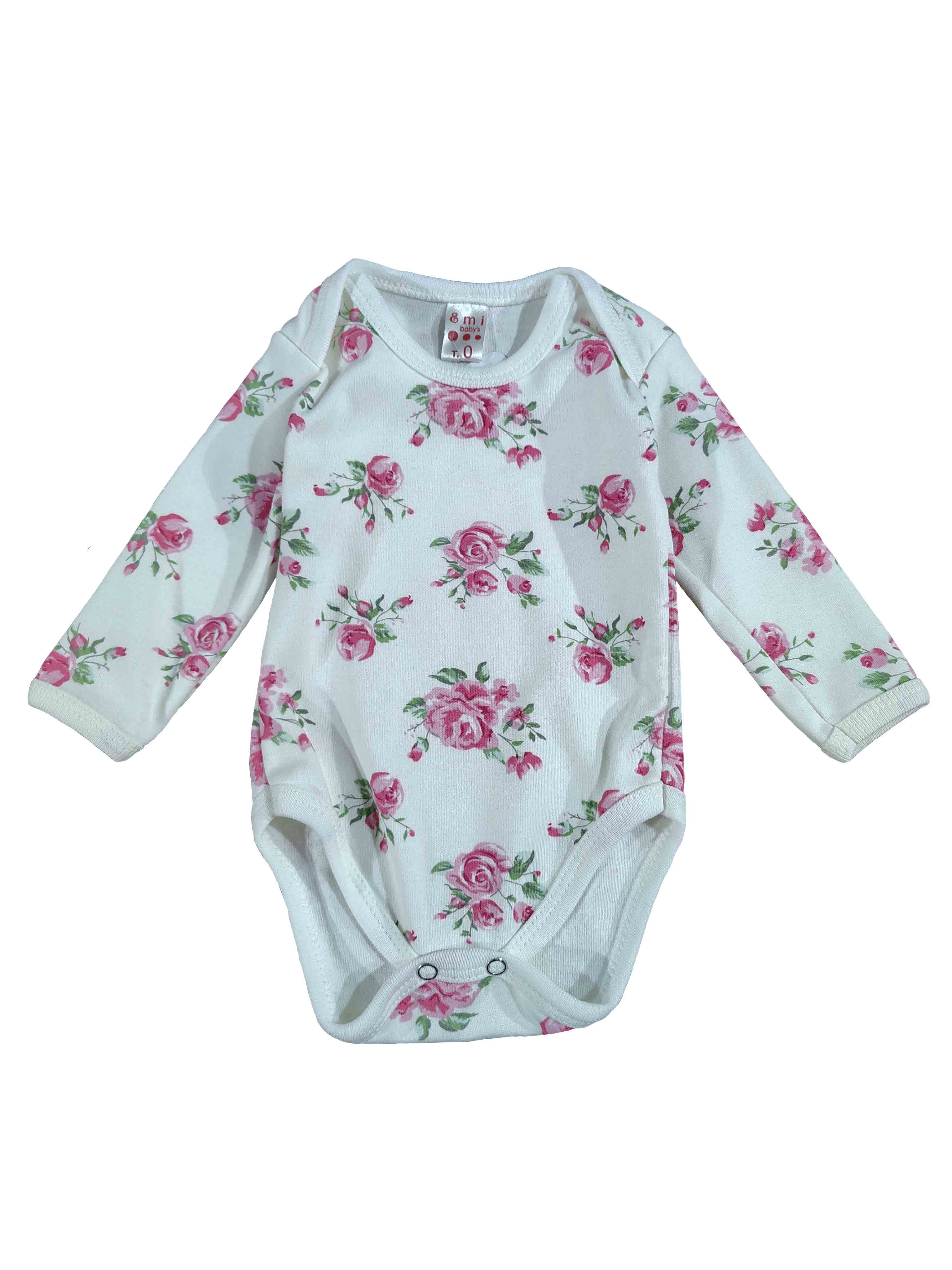 body blanco niña bebe floreado