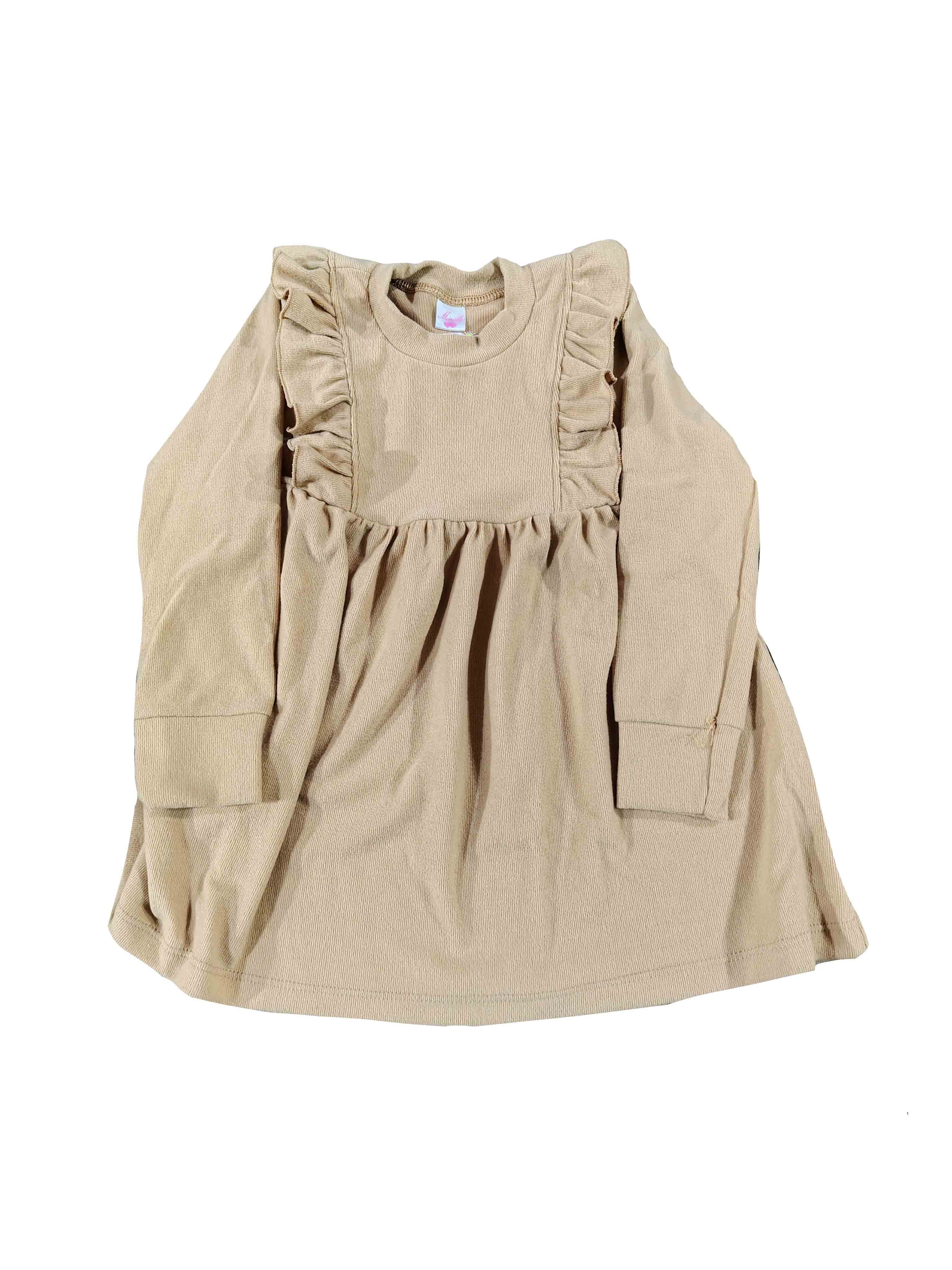 vestido niña bebe marron claro invierno