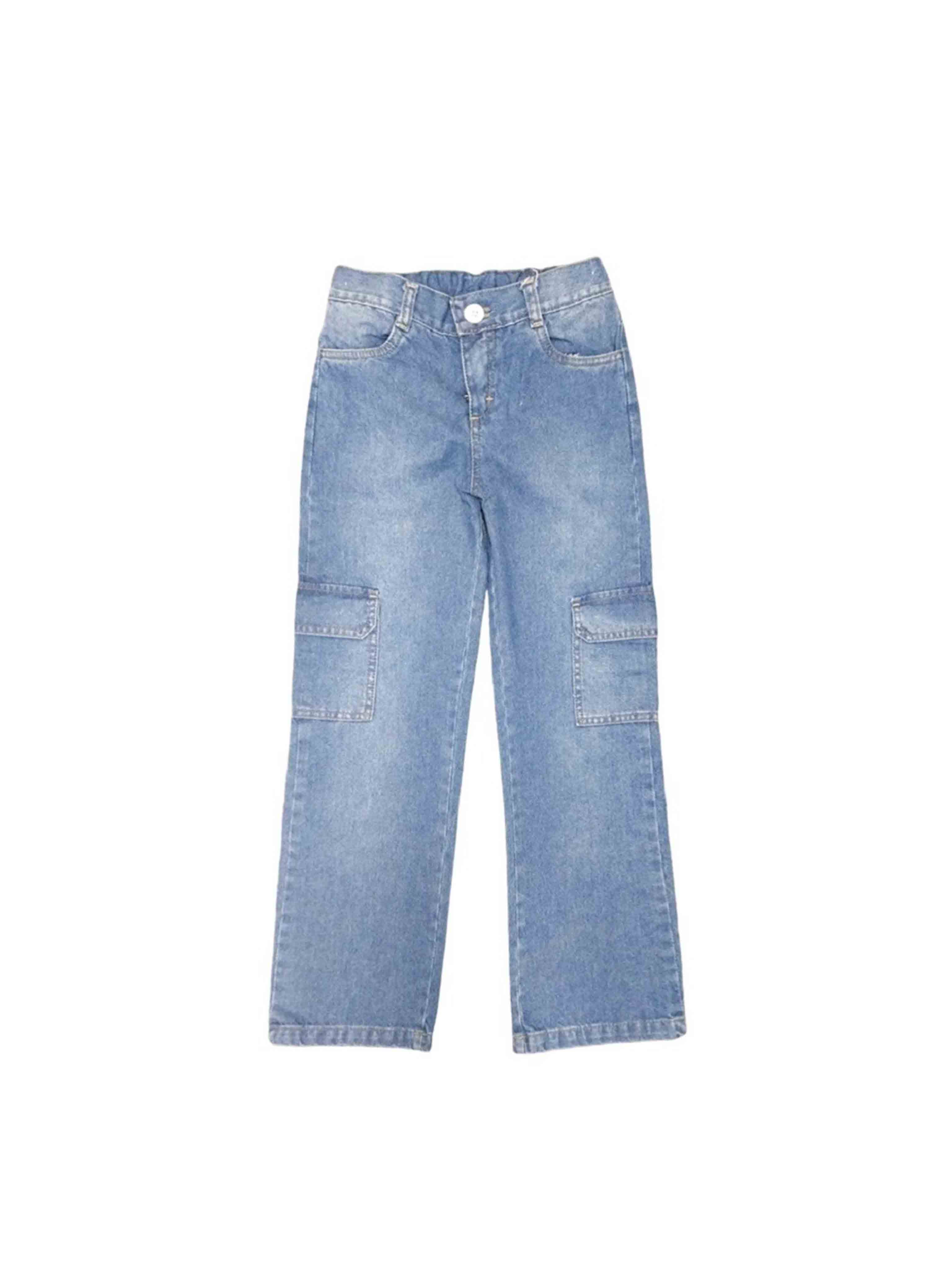 jean ancho de niña celeste claro